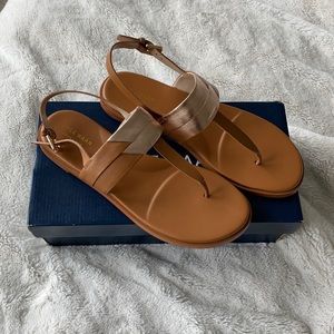 NWT Cole Haan Brown/Rose Gold sandals, size 9